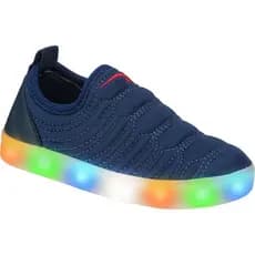 Tênis Menino Luzinha Led Calce Fácil Infantil Masculino Marinho Club Happy