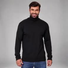 Blusa de Lã Frio Masculina Gola Alta Manga Longa Sueter Masculino Com Gola