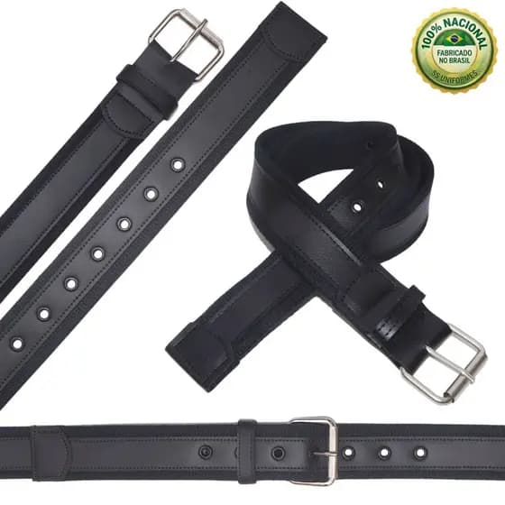 Cinto Masculino Lona 2 Bordas 4cm Couro Sintético L50 Pto