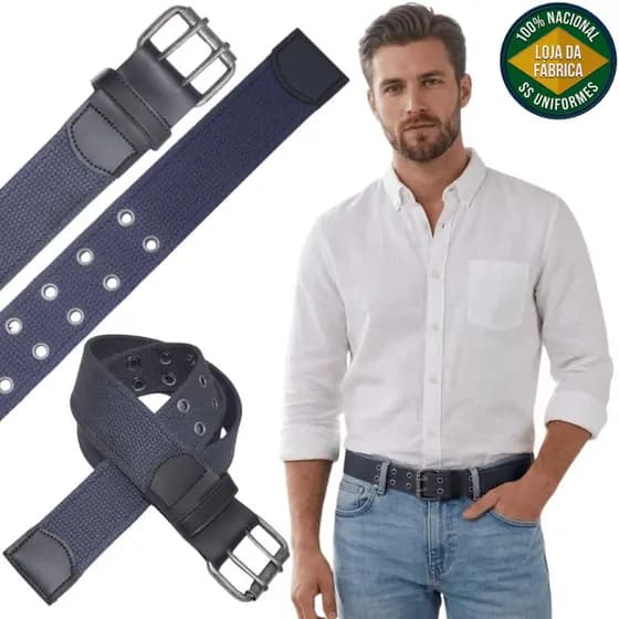 Cinto Masculino Lona Premium 2 Bordas Largura 4cm L39 Cz