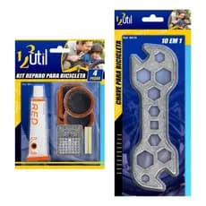Kit Reparo Pneu C/ Cola Bike + Chave De Boca E Roda 10 Em 1