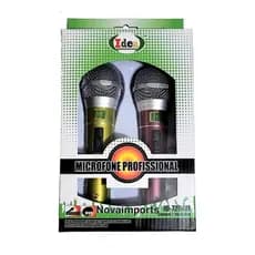 2 Microfone Profissional Dinamico Com Fio P/ Karaoke Cabo 3m