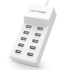Estação De Carregamento Inteligente  Usb 50w 10 Portas Celular Tablets