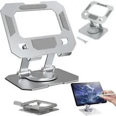Suporte para Tablet e Celular em Aço Carbono Resistente Apoio para Mesa Portátil Dobrável Articulado
