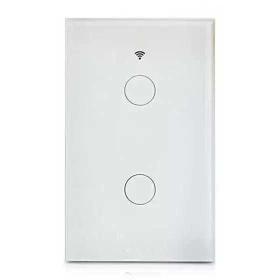 Interruptor Wifi Inteligente 2 Botão touch Alexa Siri Google Smart Casa Hotel