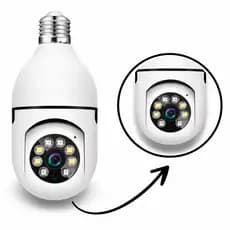 Câmera IP Lâmpada Wifi Inteligente Giratória 360º Visão Noturna Infra Vermelho App Yoosee
