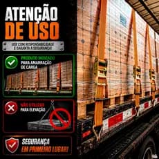 kIT 5 Cinta Catraca Carga 5 Toneladas 9 Metros Caminhão Amarração Fita Amarrar Transporte