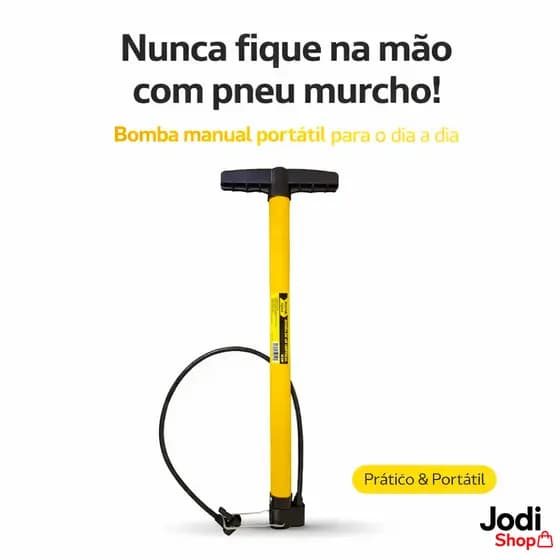 Bomba Encher Pneu Bicicleta Moto Bola Leve E Resistente Cor Amarelo Alto Desempenho