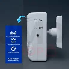 Sensor De Presença Anunciador Sonoro Ajustável Campainha Sem Fio