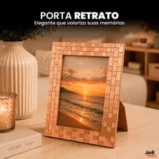 Porta Retrato 10x15 Para Fotos Família Moldura PS Mesa Decoração