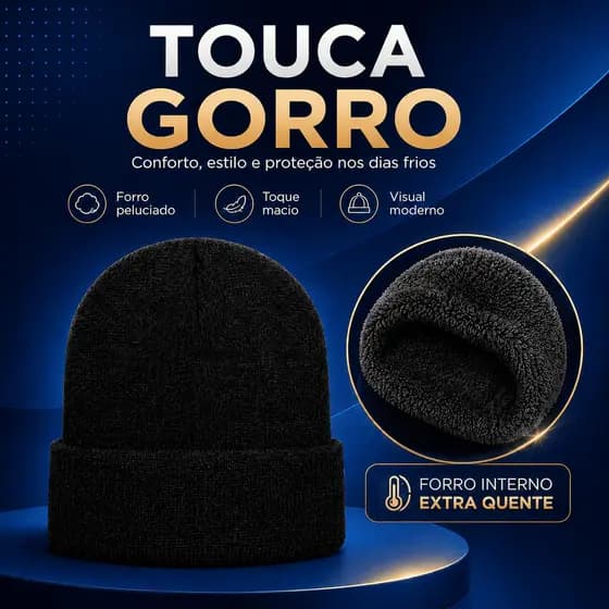 Touca Inverno Gorro Unissex Peluciado Super Quente e Confortável
