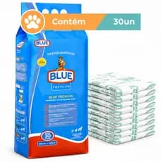 Tapete Higiênico Blue Premium Cães 80x60cm 30 Unidades