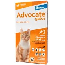 Antipulgas Advocate Elanco Gatos Até 4kg 3 Bisnagas De 0,4ml