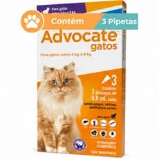 Antipulgas Advocate Elanco Gatos 4 A 8kg 3 Bisnagas De 0,8ml