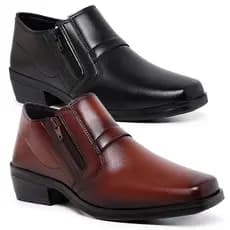Sapato Social Botinha Masculina Confortável Kit 2 Pares