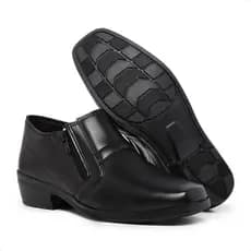 Bota Masculina Social Zíper Laterais Confort Moderna Preta e Café