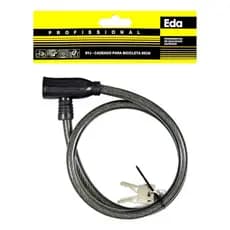Cadeado Trava Bicicleta 80cm Cabo Aço Plastificado 9yj Cor Preto - Eda