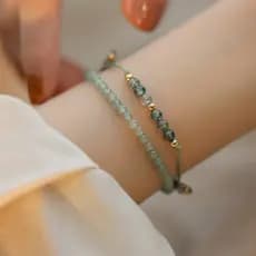 1 Peça Lindo Presente Perfeito Para Sua Namorada ! Pulseira Artesanal De Cristal Joias Da Moda Ágata Aquática Verde
