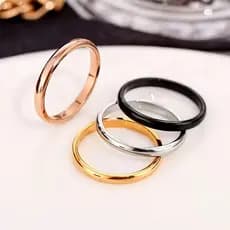 1PC Titânio Aço Slivery Rosa Dourado Simples Anel De Casamento Dia Dos Namorados Amante Presente Moda Jóias Casal Noivad