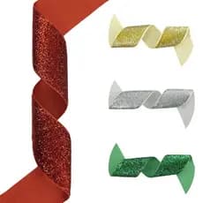 Fita Lurex Esponjada Glitter Kit Natal 8m 38mm Escolha Cor Laço