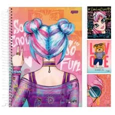 Caderno Espiral Jandaia Capa Dura Universitário It Girl 1 Matéria 96 Folhas