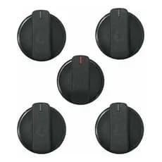 KIT 5 BOTÕES MANIPULADOR PARA COOKTOP FISCHER FIT LINE 26343 26300 (PRETO) - ENCAIXE HORIZONTAL