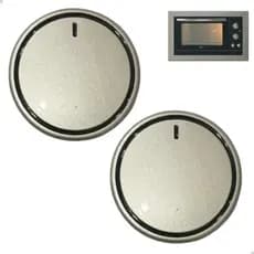 KIT 2 BOTÕES MANIPULADOR PARA FORNO ELÉTRICO EMBUTIR FISCHER FIT LINE 1839 - NIQUEL FOSCO