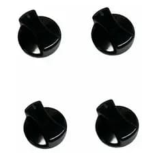 KIT 4 BOTÕES MANIPULADOR PARA COOKTOP FISCHER (PRETO) - ENCAIXE VERTICAL