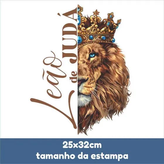 Estampa leão de judá DTF impressão alta qualidade aplica fácil yeshua igreja envio rápido