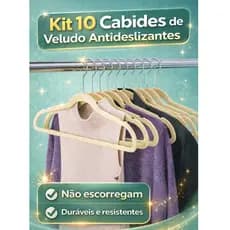Kit 10 Cabide Adulto RRister Veludo Slim Ultra Fino Não Escorrega