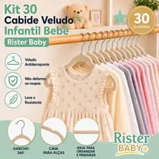 Kit 30 Cabide Bebê Veludo Antideslizante Infantil Rister Baby