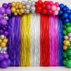 Cortina Metalizado para Festa Painel Decoração 1mx2m Fita Metalizada Várias Cores
