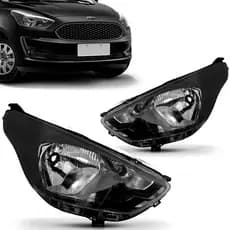 Par Farol Ford Ka 2019 2020 2021 2022 Máscara Negra Foco Manual (LD+LE) - Marca RF