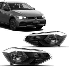 Par Farol Principal Polo Track 2023 a 2026 Máscara Negra Padrão Original (LD+LE) - Marca RF