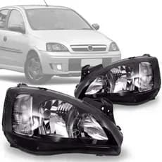 Par Farol Corsa 2003 a 2007 Fumê Manual Lente Raiada (LD + LE)