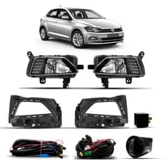 Kit Farol de Milha Polo 2018 a 2022 com Moldura DRL LED Integrado - Marca RF