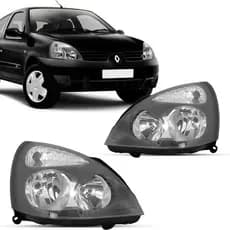 Par Farol Renault Clio 2006 a 2011 Máscara Cinza Foco Manual/Elétrico (LD+LE) - Marca RF