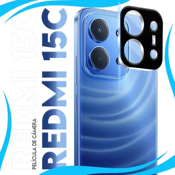 Película Protetora Lente Traseira Vidro Temperado 3D De Câmera Xiaomi Redmi 15C tela 6.9 pol
