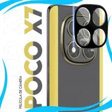 Película Protetora Lente Traseira Vidro Temperado 3D De Câmera Compatível para Xiaomi Poco X7 5g tela  6.67 pol