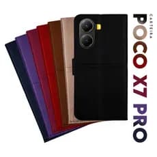 Capa Case Capinha Carteira Flip Cover Couro Sintético PRETA Para Xiaomi Poco X7 Pro 6.67 pol. Cell in Power25