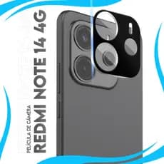 Película Protetora Lente Traseira Vidro Temperado 3D De Câmera Compatível para Xiaomi Redmi Note 14 4g tela 6.67 pol