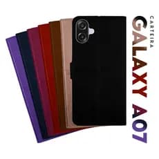 Capa Case Capinha Carteira Flip Cover Couro Sintético PRETA Para Samsung Galaxy A07 A075 tela 6.7 pol Cell in Power25