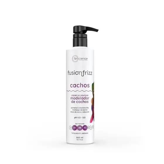 Creme Pentear Modelador Cachos Brscience Fusionfrizz 500ml