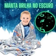 Cobertor Manta Brilha No Escuro para Crianças 2,00mx1,80m
