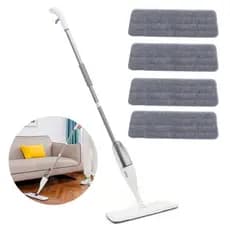 Mop Spray Giratório Limpeza Flash Mágico Rodo Esfregão Com Reservatório + 4 Refil