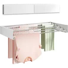 Varal Magico De Parede Retrátil Secreto Invisível 80cm/100cm Com 5 Varetas GABISHOP