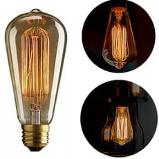Lâmpada Filamento De Carbono Retrô St64 40w Dimerizavel
