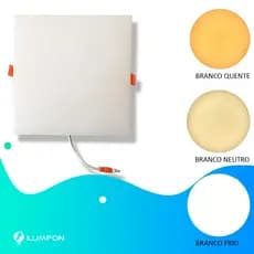 Painel Plafon Led 24w Sem Borda Embutir E Sobrepor 2em1