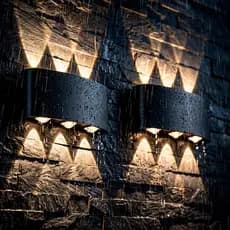 2 Peças Arandela De Led 6w Retangular 2 Focos Com 6 Lentes Branco Quente 3000k