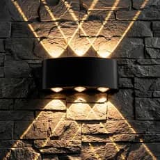 Arandela LED Moderna Parede Exeterno 6 Lentes 6W Luz Quente